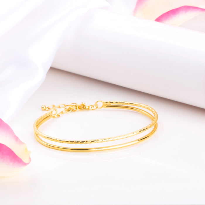Golden Glow 925 Sterling Silver Gold-Plated Double Line Bracelet