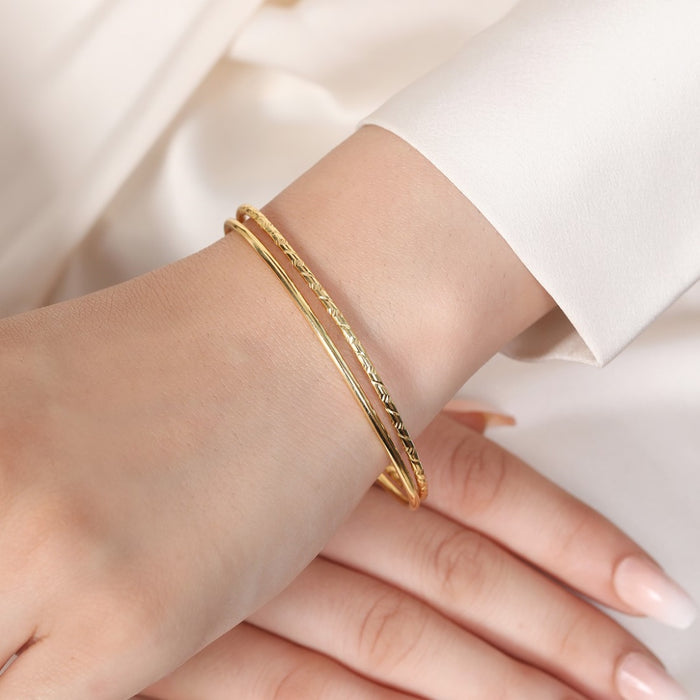 Golden Glow 925 Sterling Silver Gold-Plated Double Line Bracelet