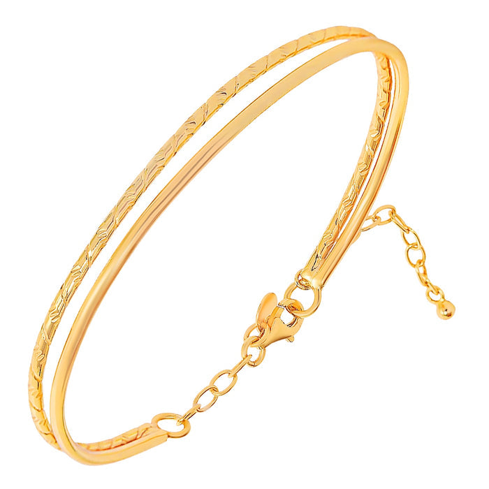 Golden Glow 925 Sterling Silver Gold-Plated Double Line Bracelet