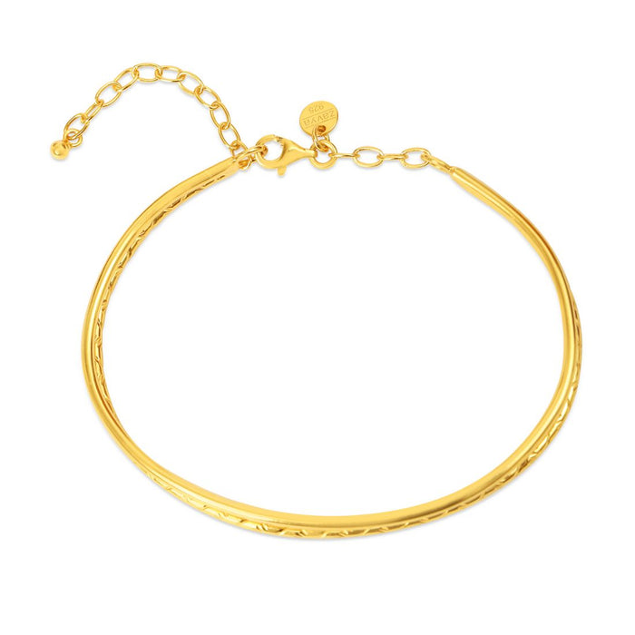 Golden Glow 925 Sterling Silver Gold-Plated Double Line Bracelet