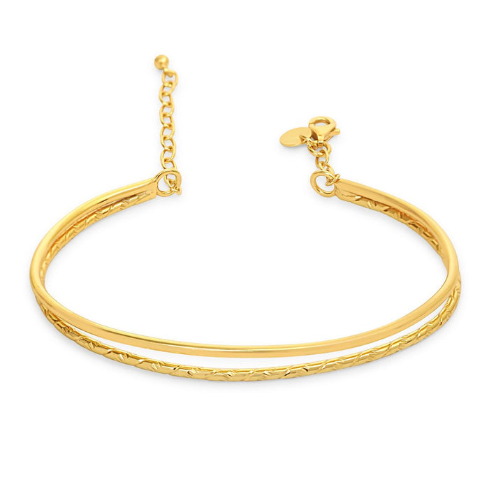 Golden Glow 925 Sterling Silver Gold-Plated Double Line Bracelet