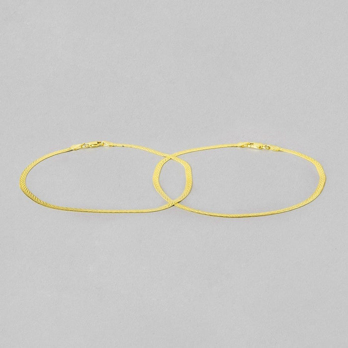 Golden Glow 925 Sterling Silver Women's Anklet