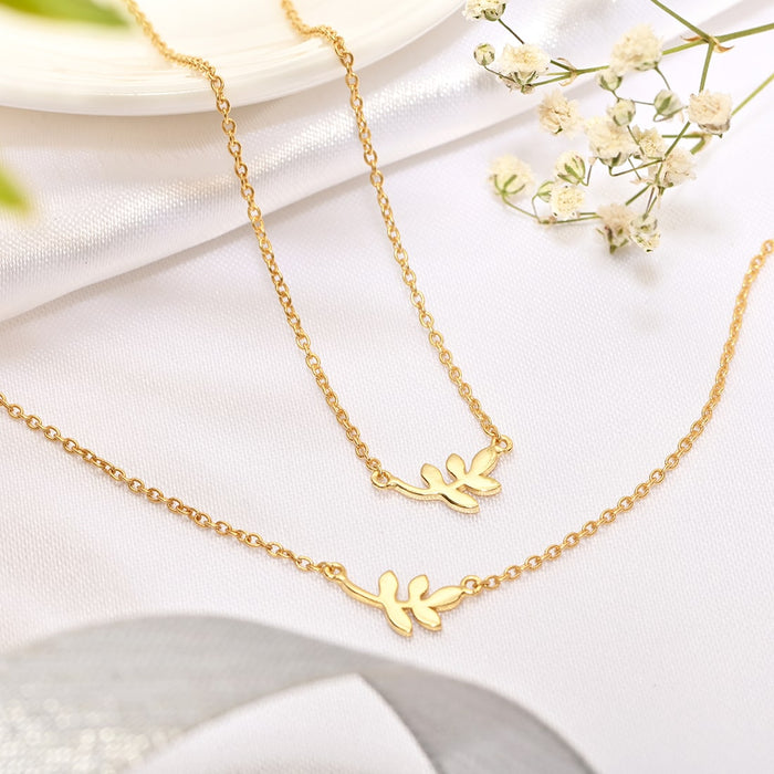 Golden Glow Leaf Gold Plated 925 Sterling Silver Anklet