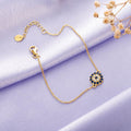 Golden Guardian Eye CZ 925 Sterling Silver Gold-Plated Bracelet