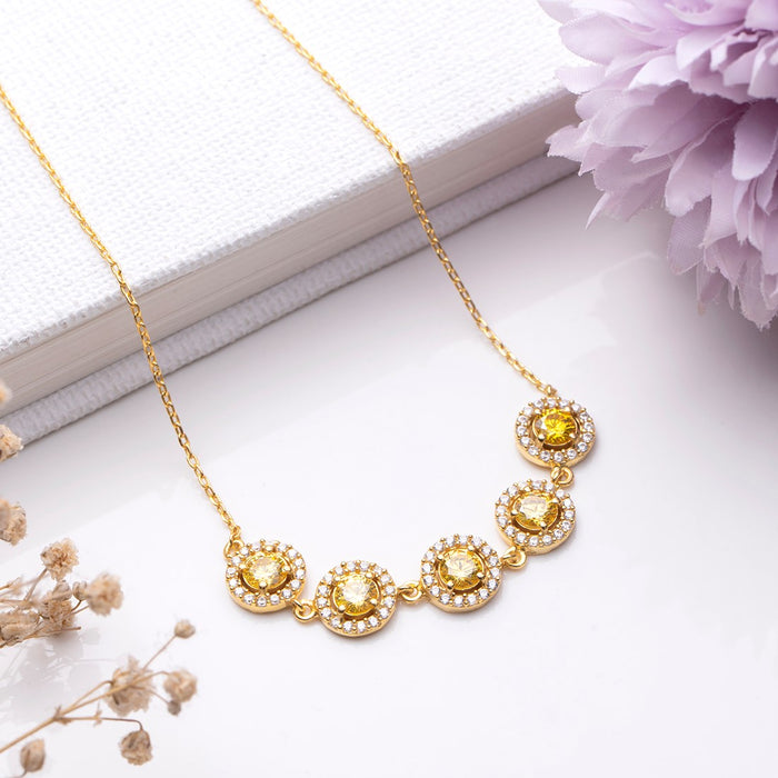 Golden Halo Harmony Gold-Plated 925 Sterling Silver Necklace