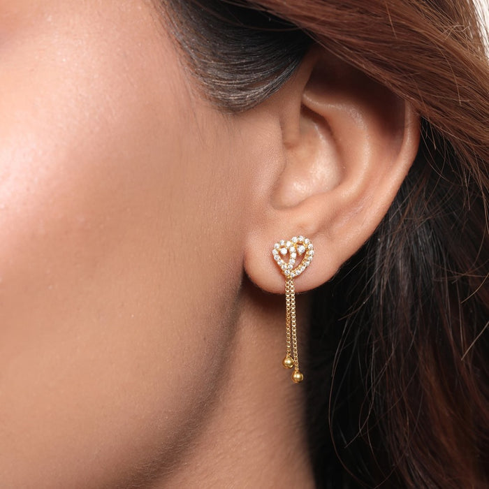 Golden Heartbeats 925 Sterling Silver Gold-Plated Heart Earrings
