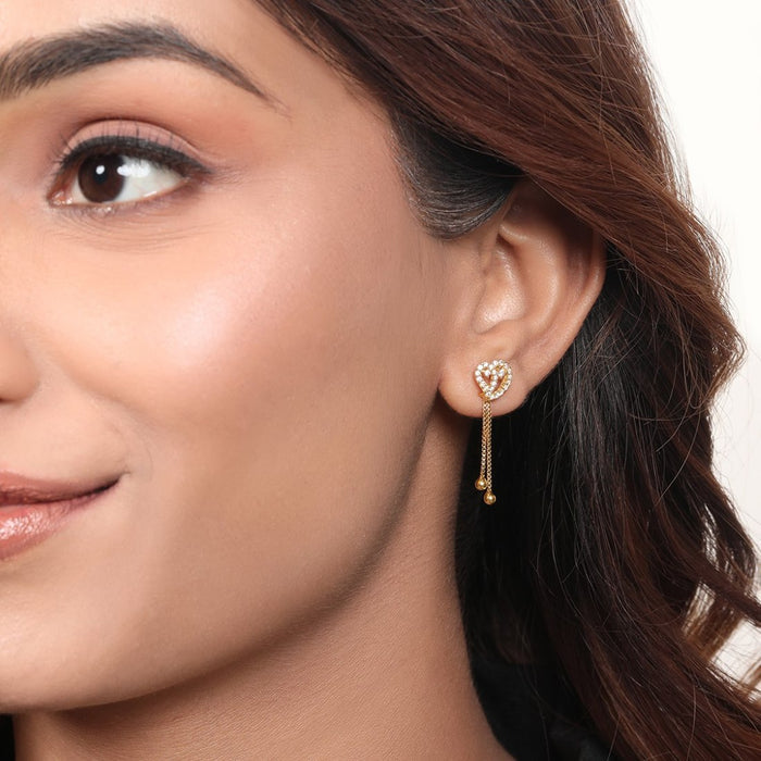Golden Heartbeats 925 Sterling Silver Gold-Plated Heart Earrings