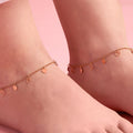 Golden Hearts 925 Sterling Silver Chain Anklet