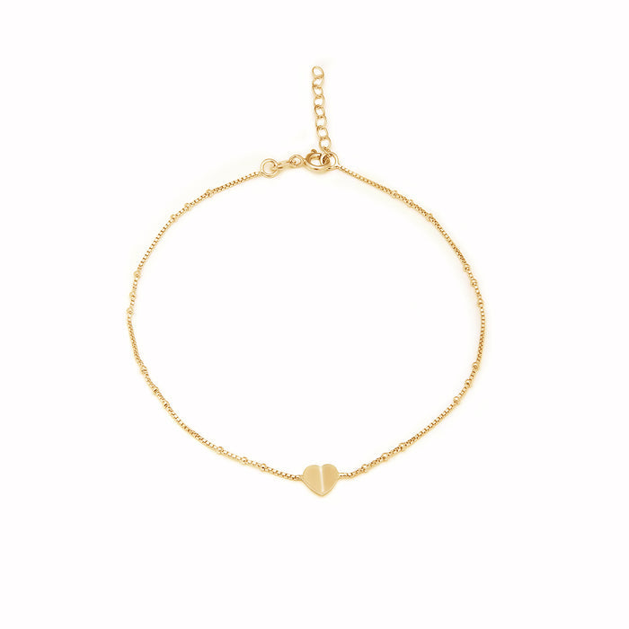 Golden Heartstrings Gold Plated 925 Sterling Silver Chain Anklet