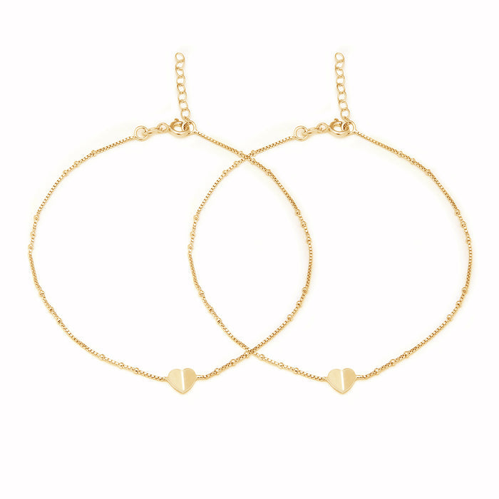 Golden Heartstrings Gold Plated 925 Sterling Silver Chain Anklet