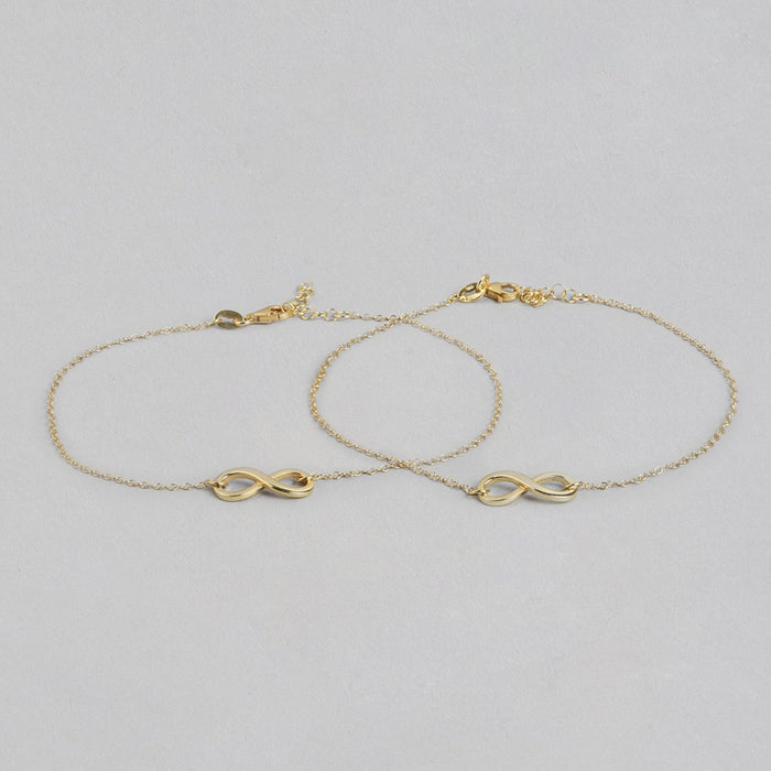 Golden Infinity Glow 925 Sterling Silver Gold-Plated Chain Anklet