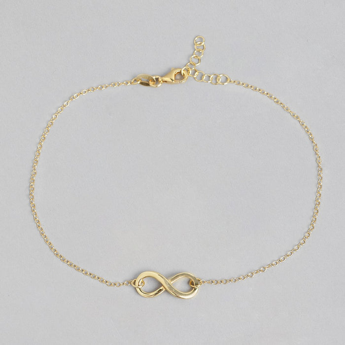 Golden Infinity Glow 925 Sterling Silver Gold-Plated Chain Anklet