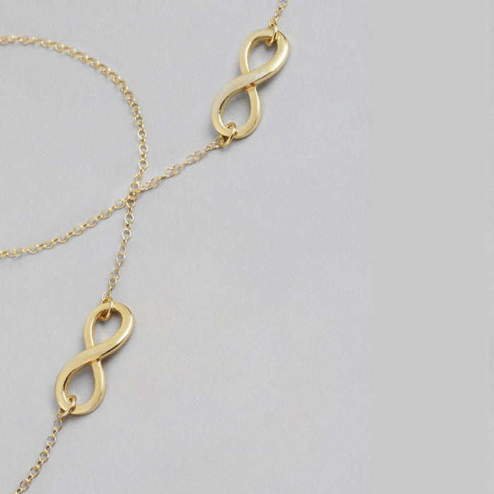 Golden Infinity Glow 925 Sterling Silver Gold-Plated Chain Anklet
