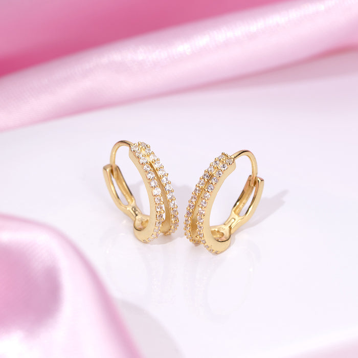 925 Sterling Silver Golden Loops Classic 925 Sterling Silver Hoop Earrings with Gold Plating for Women – Zavya