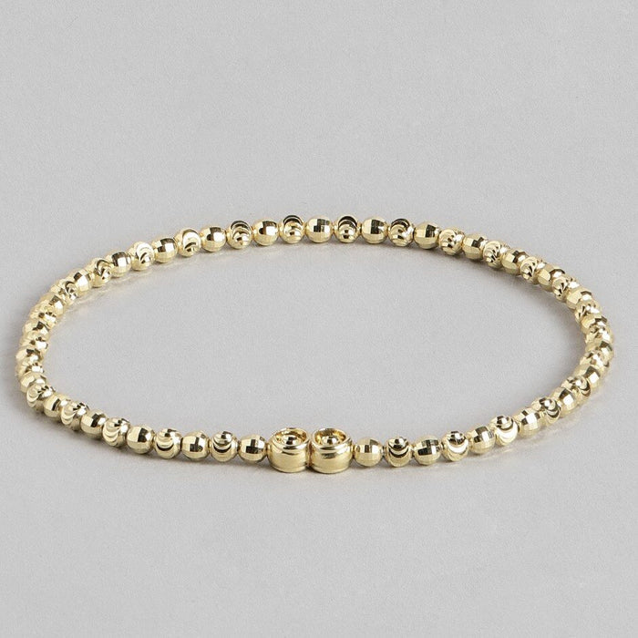 Golden Love Beads 925 Silver Stretchable Bracelet