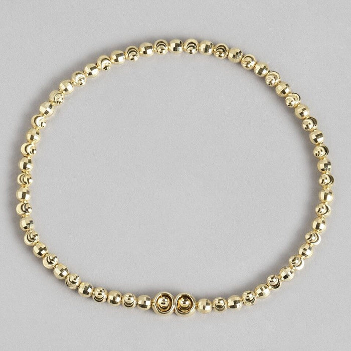 Golden Love Beads 925 Silver Stretchable Bracelet