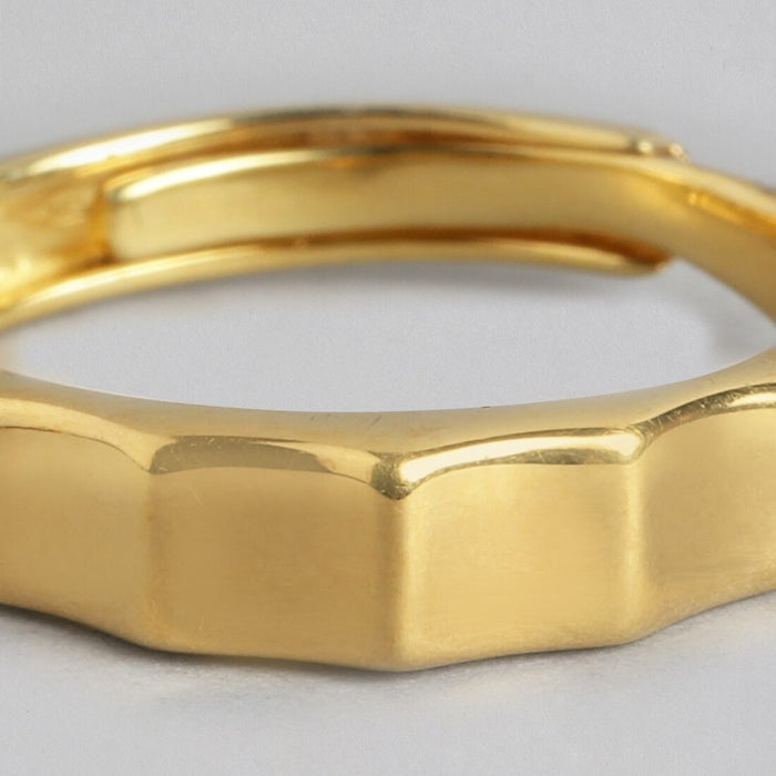 Golden Majesty Gold-Plated 925 Sterling Silver Ring for Him (Adjustable)