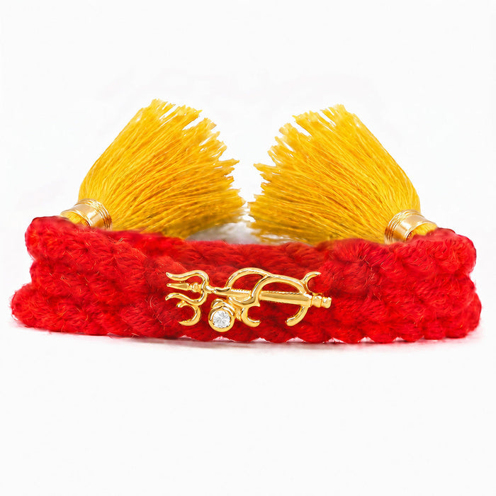 Golden Om Bond Gold Plated Silver Rakhi (Zavya Signature)