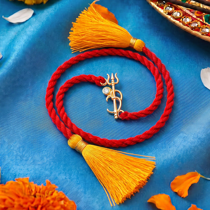 Golden Om Bond Gold Plated Silver Rakhi (Zavya Signature)