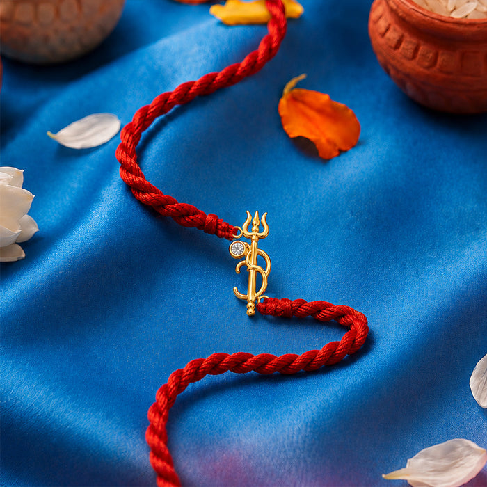 Golden Om Bond Gold Plated Silver Rakhi (Zavya Signature)