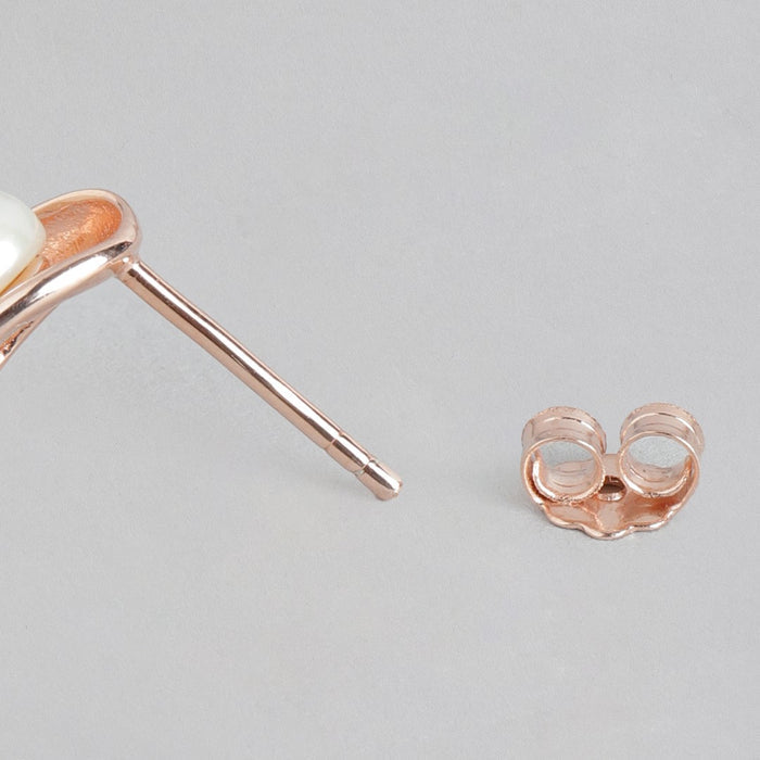 Golden Pearl Radiance Freshwater Pearl Rose Gold-Plated 925 Sterling Silver Earrings