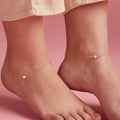 Golden Pearl Steps Gold Plated 925 Silver Chained Anklet