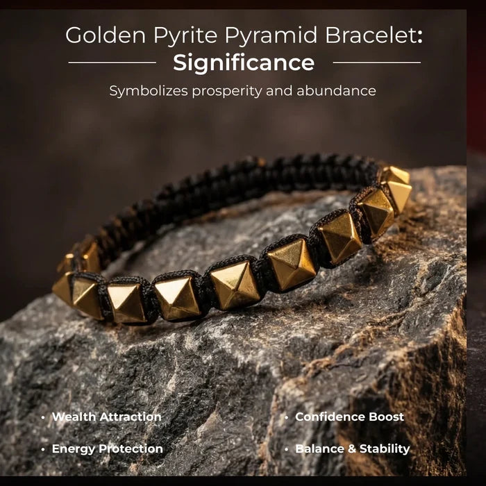 Golden Pyrite Pyramid Bracelet - view 4