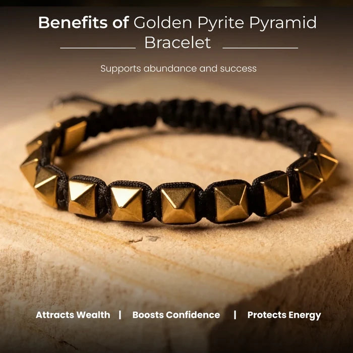 Golden Pyrite Pyramid Bracelet - view 5