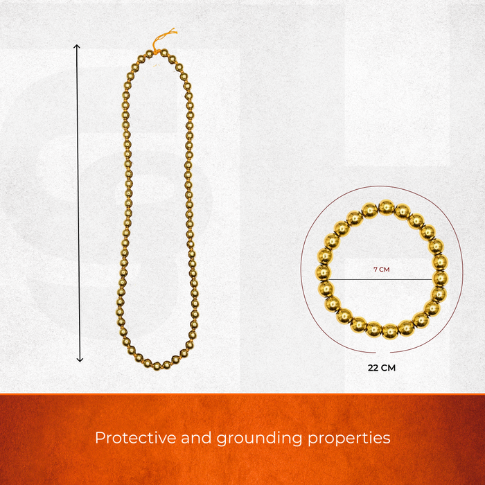 Golden Pyrite Stone Necklace 108 Beads Mala & Bracelet