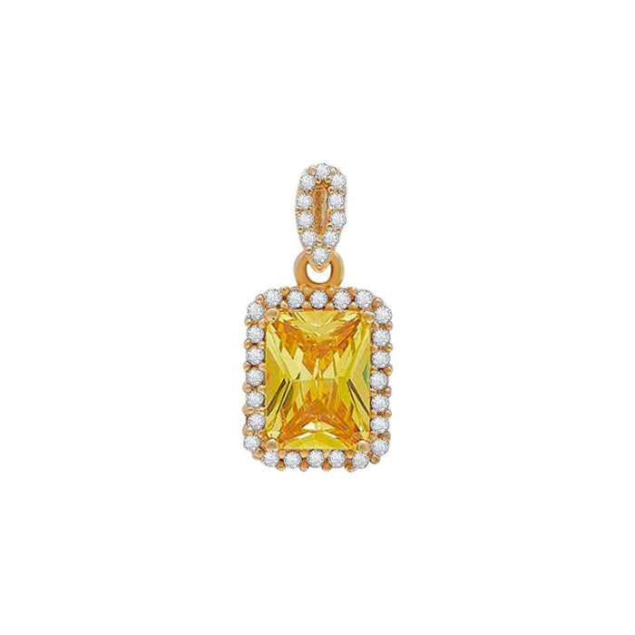 Golden Radiance 925 Sterling Silver Gold-Plated CZ Pendant with Chain