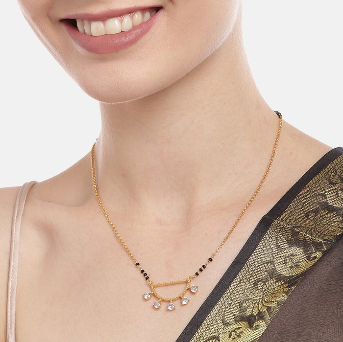 Golden Radiance 925 Sterling Silver Mangalsutra with Cubic Zirconia
