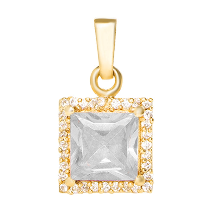 Golden Radiance Adjustable Gold-Plated CZ 925 Sterling Silver Pendant with Chain