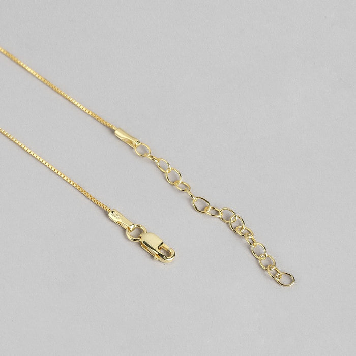 Golden Radiance Adjustable Gold-Plated CZ 925 Sterling Silver Pendant with Chain