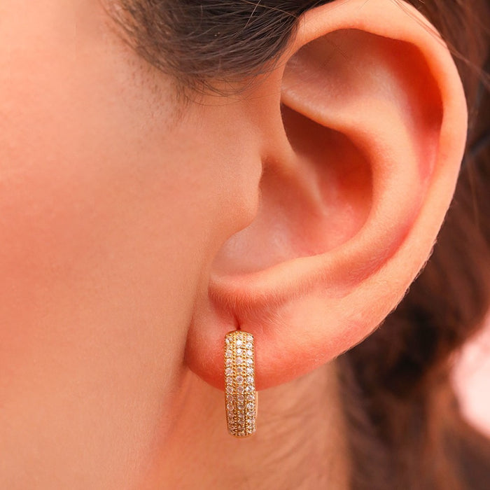 Golden Radiance Gold-Plated 925 Sterling Silver Hoop Earrings Gift Hamper
