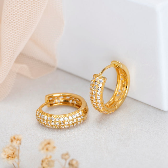 925 Sterling Silver Golden Radiance Gold-Plated 925 Sterling Silver Hoop Earrings for Women – Zavya