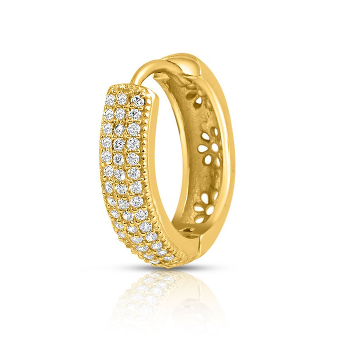 Gold-plated 925 Sterling Silver hoop earrings for women studded with sparkling stones – Zavya