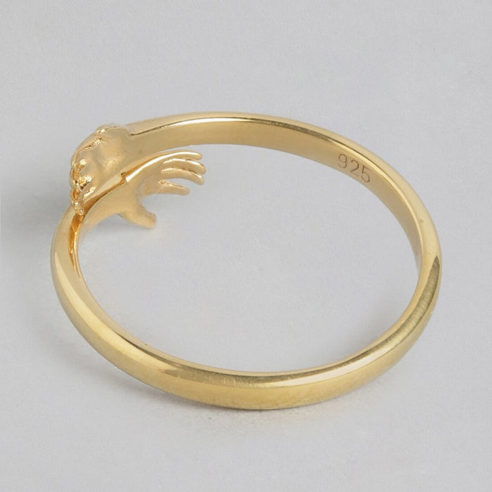 Golden Radiance Gold Plated 925 Sterling Silver Hug Ring (Adjustable)