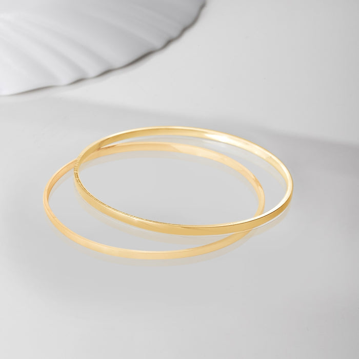 Golden Radiance Gold-Plated 925 Sterling Silver Solid Bangle