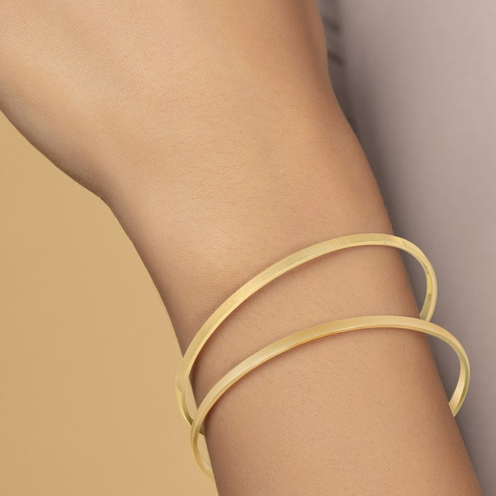 Golden Radiance Gold-Plated 925 Sterling Silver Solid Bangle