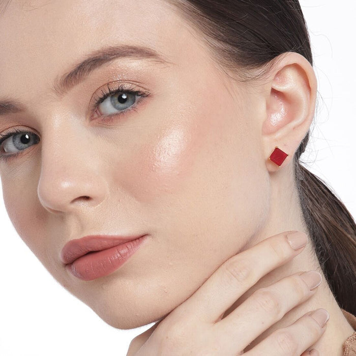 Golden Radiance Gold-Plated Sterling Silver Stud Earrings