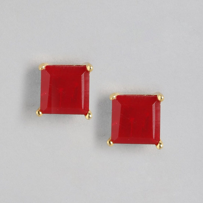 Golden Radiance Gold-Plated Sterling Silver Stud Earrings