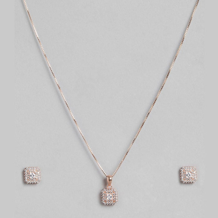Golden Radiance Rose gold-Plated 925 Sterling Silver Jewelry Set