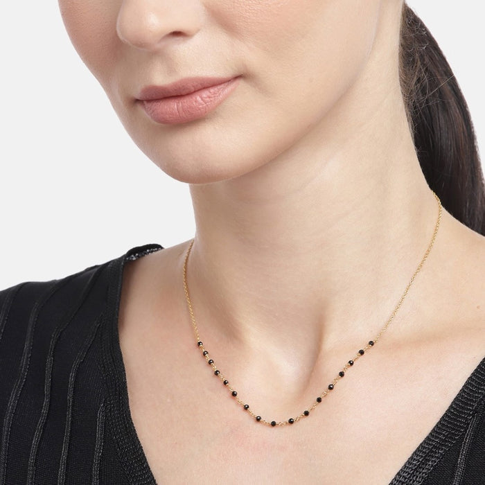 Golden Rhapsody 925 Sterling Silver Gold-Plated Beaded Mangalsutra