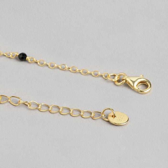 Golden Serenity 925 Sterling Silver Gold-Plated Bracelet with CZ