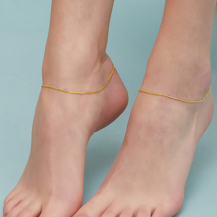 Golden Serenity 925 Sterling Silver Snake Chain Anklet