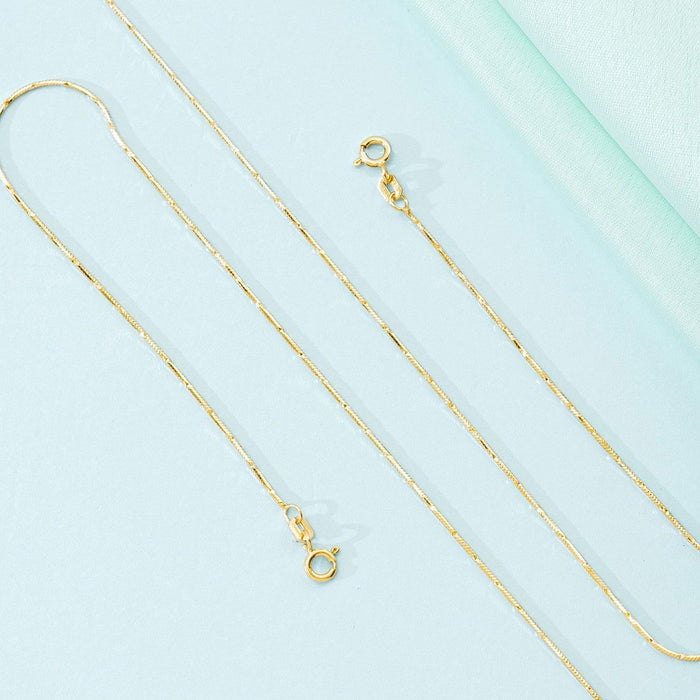 Golden Serenity 925 Sterling Silver Snake Chain Anklet