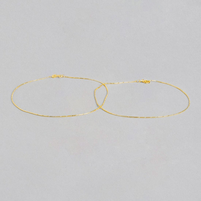 Golden Serenity 925 Sterling Silver Snake Chain Anklet