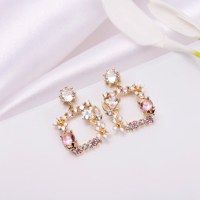 Golden Serenity Gold Plated 925 Sterling Silver Leaf Earrings
