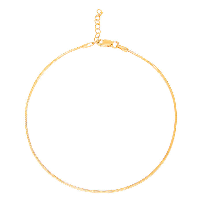 Golden Serpent 925 Sterling Silver Gold Plated Anklet
