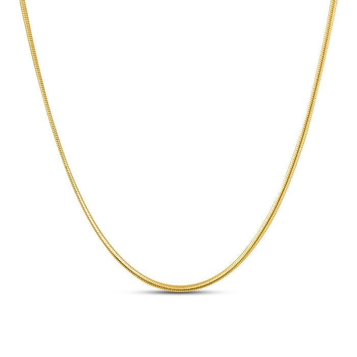 Sleek gold plated 925 Sterling Silver snake chain necklace for women. Minimalist everyday jewellery – Zavya